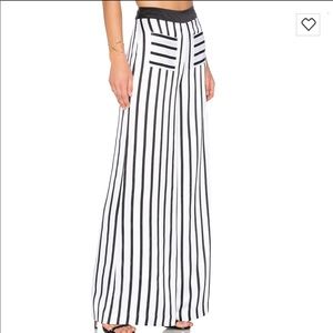 Kendall + Kylie PJ Wide Leg Pant White & Black
